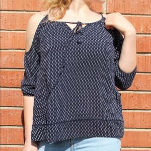 Bohemian Navy Blue Paisley Top